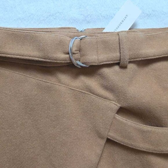 New 16 Maeve x Anthropologie Belted wrap mini skirt in Cedar - Picture 5 of 10